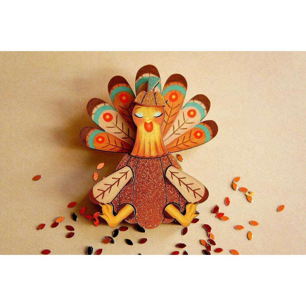 Thanksgiving Turkey Brooch by Laliblue