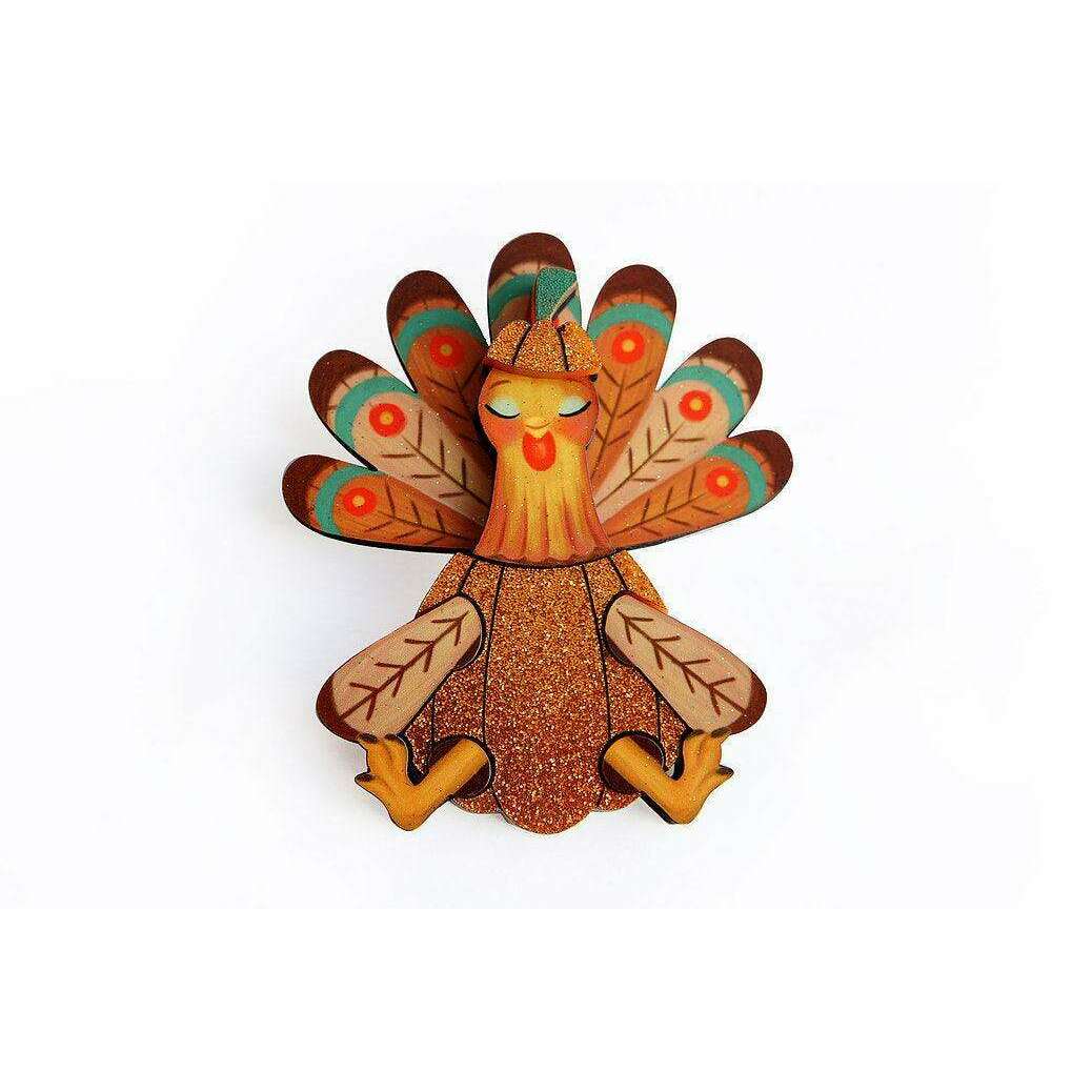 Thanksgiving Turkey Brooch by Laliblue