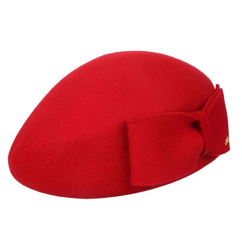 The Head-Turner Structured Beret by Lipstick & Chrome -RED