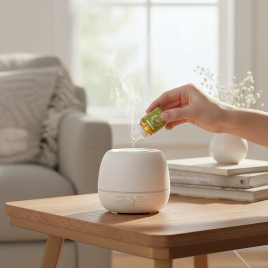 The Merry Hare Claire Burke Original Home Fragrance Oil, 0.5 oz, with notes of rose, lavender, and spices.