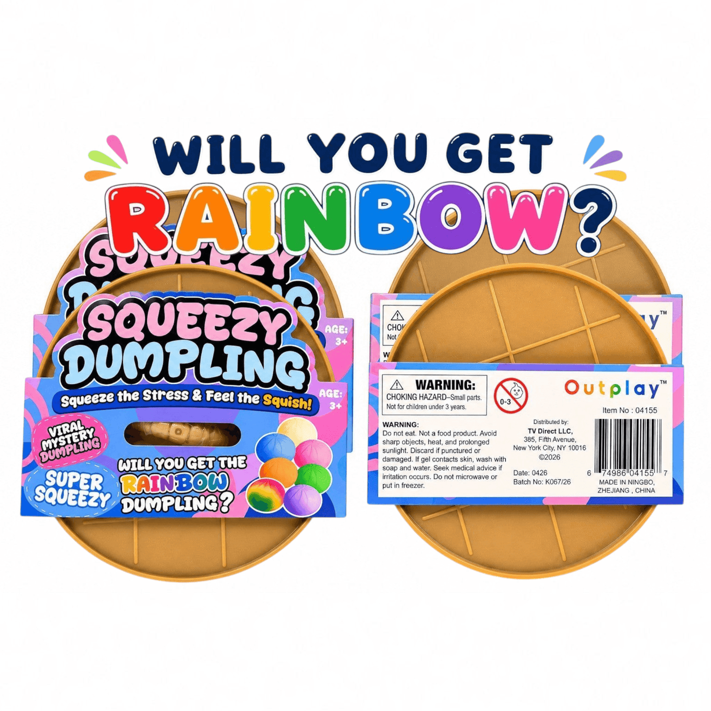 The Merry Hare set of two Squeezy Dumpling mystery squishy fidget toys in sealed retail packaging.
