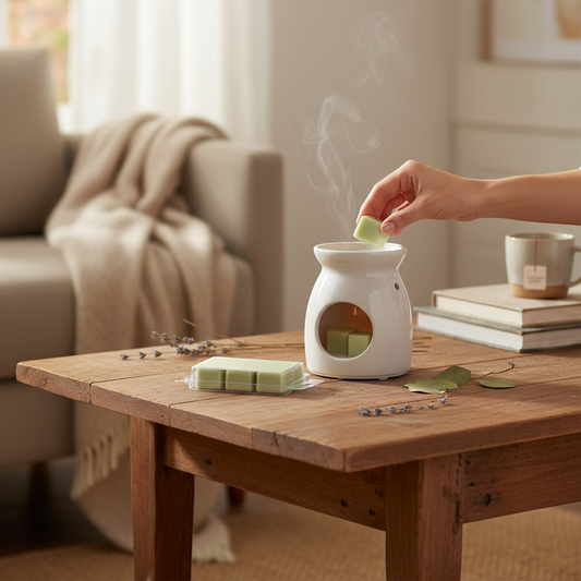 The Merry Hare Original Wax Melts, a soy wax blend with rose, lavender, patchouli, vetiver and spices.