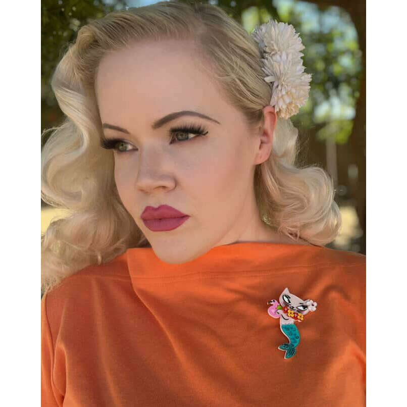 Tiki Merkitty Brooch by Miss Fluff x Lipstick & Chrome