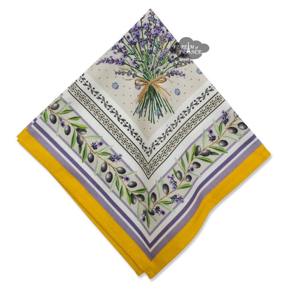 French Provencal napkin - Cotton - Lauris yellow | Tissus Toselli