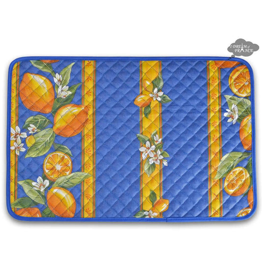 French Provencal placemat - Cotton - Lemons Blue