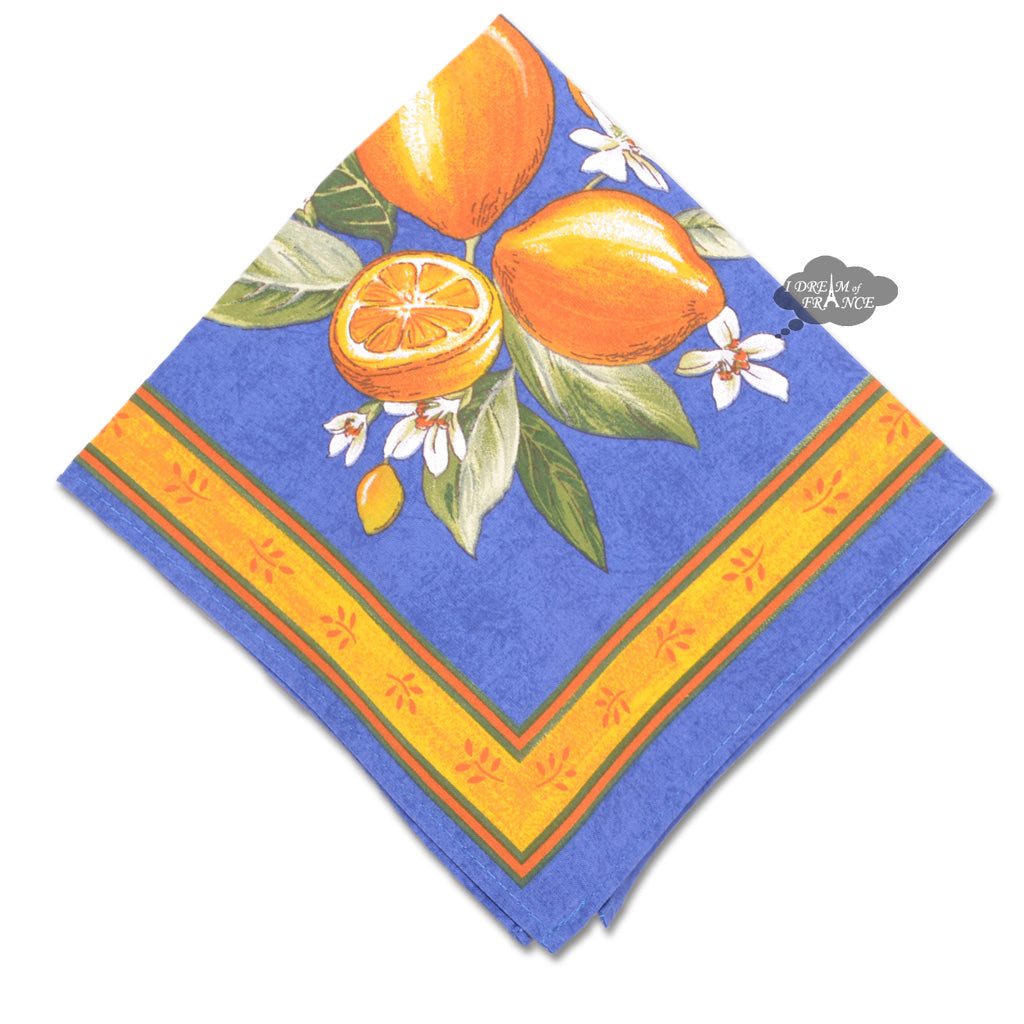 French Provencal napkin - Cotton - Lemons blue | Tissus Toselli