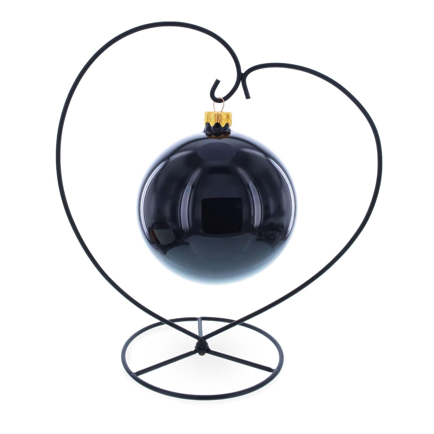 Heart-Shaped Hanging Photo Picture Frame and Black Metal Ornament Stand 9.75 Inches