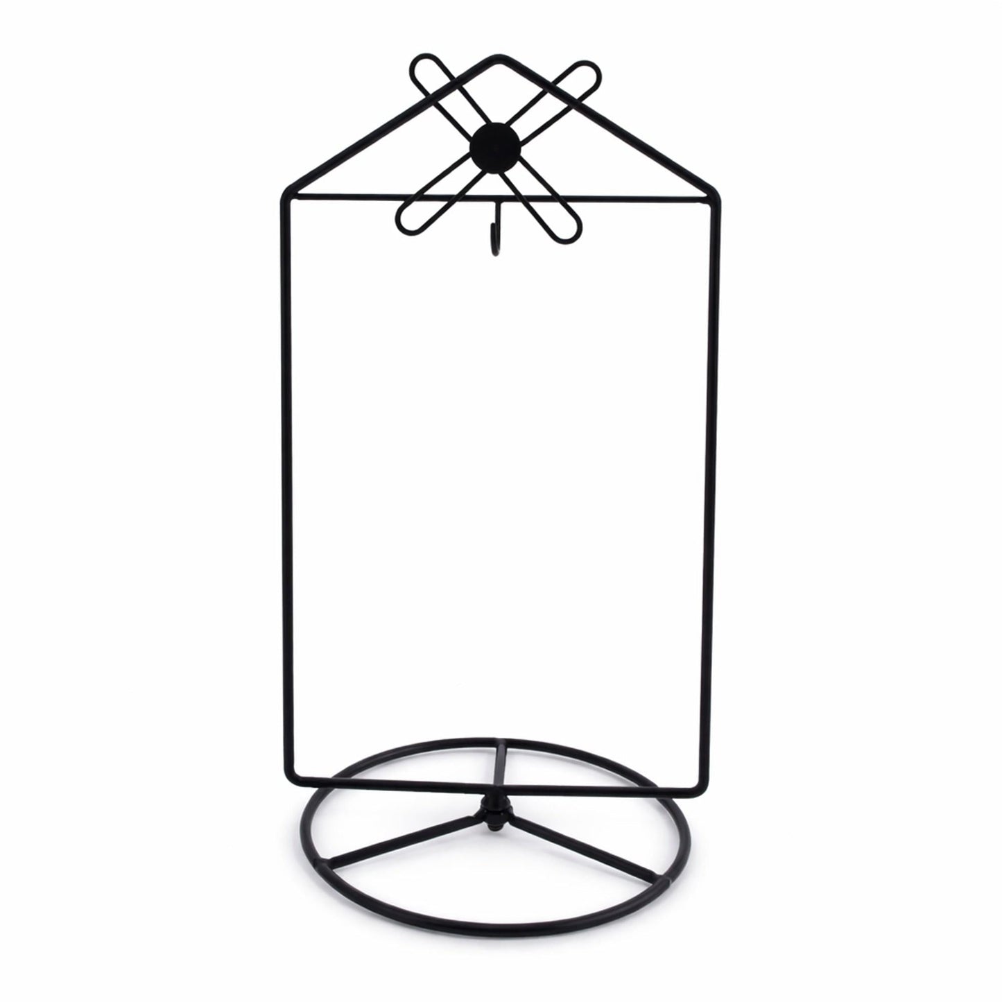 Black Windmill Roof House Hanging Photo Picture Frame and Metal Ornament Stand 10.15 Inches