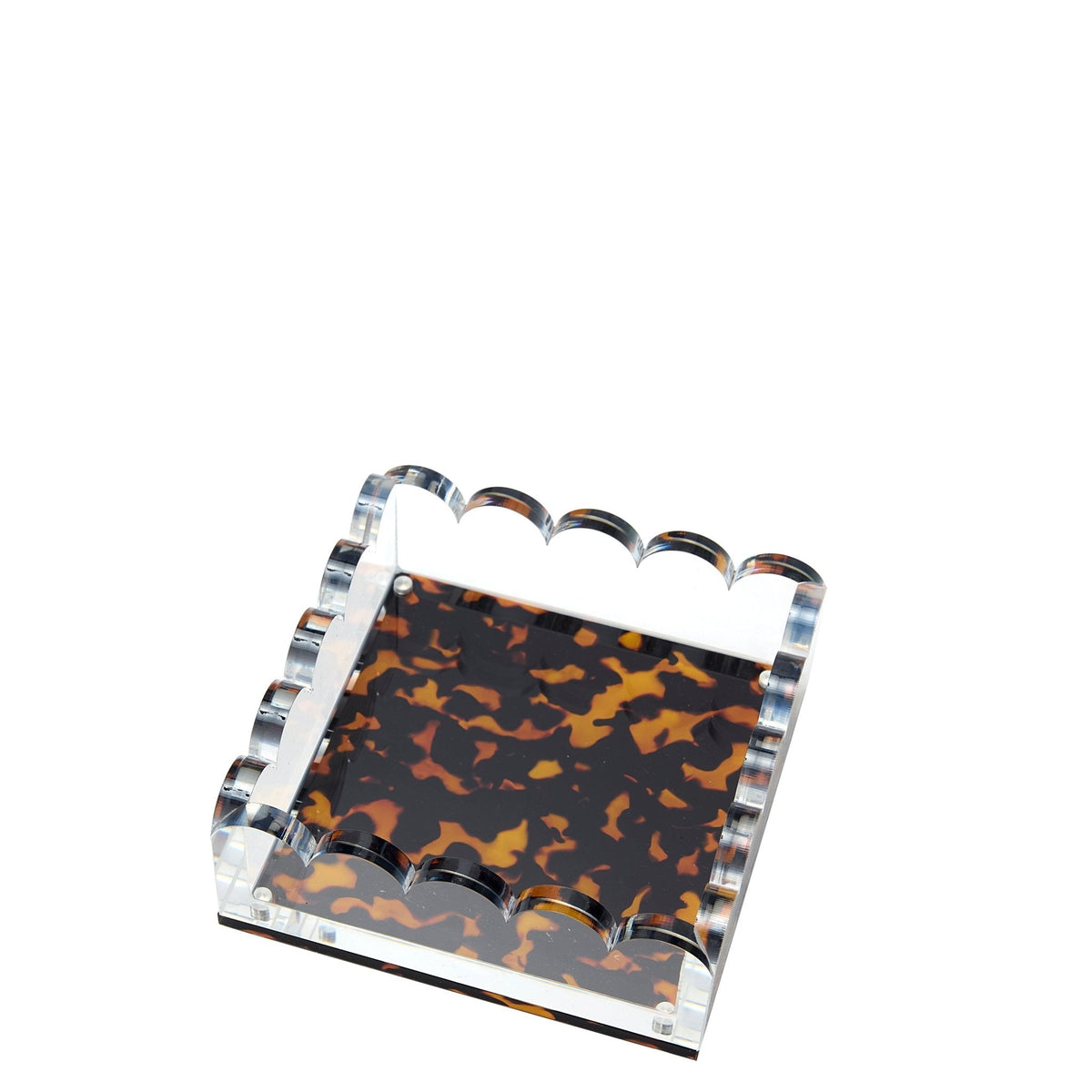 Tortoise Acrylic Small Scallop Photo Tray