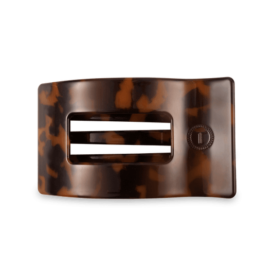 Tortoise Medium Flat Rectangle Hair Clip