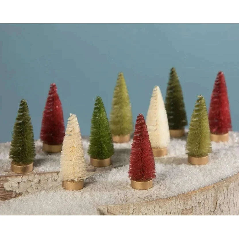 Traditional Bottle Brush Tree Set of 10 by Bethany Lowe Designs