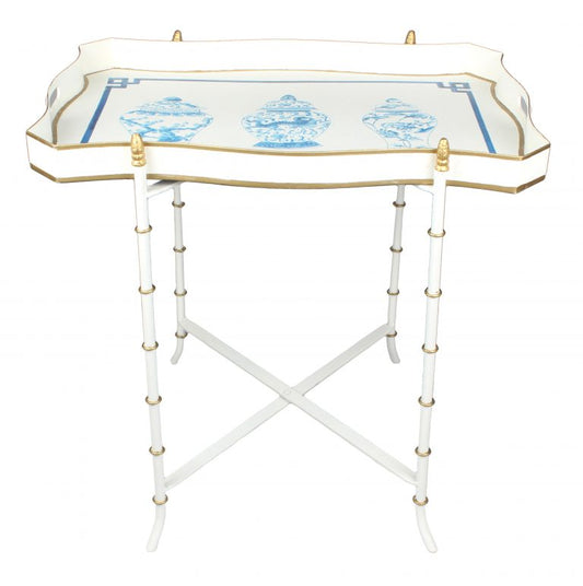 Ivory & Blue Ginger Jar RECTANGULAR TRAY TABLE