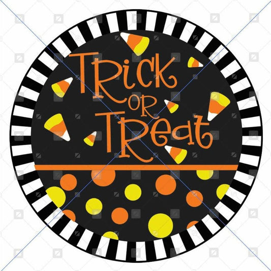Trick or Treat Candy Corn Stripe Edge Sign