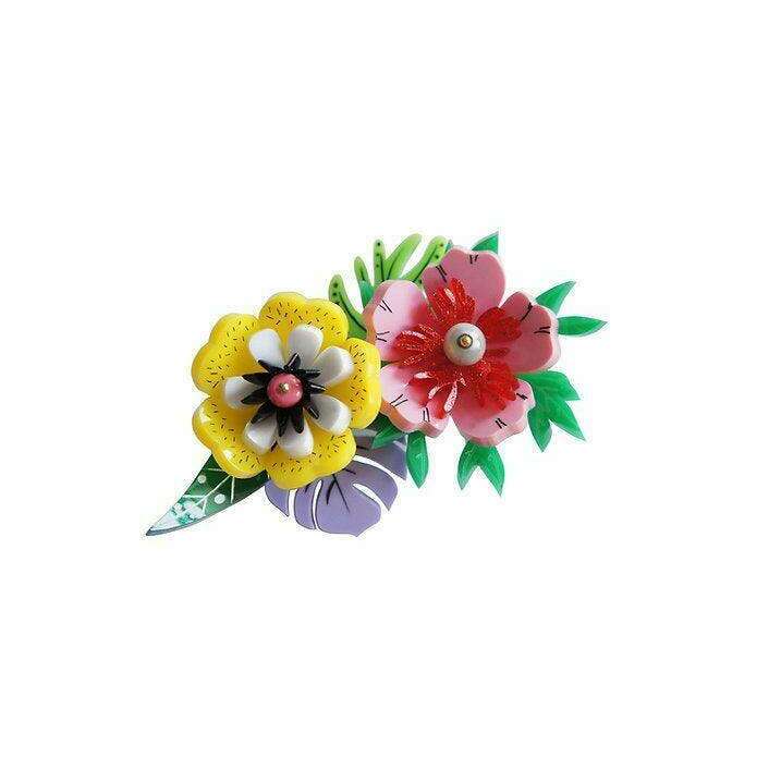 Tropical Flowers Brooch by Laliblue