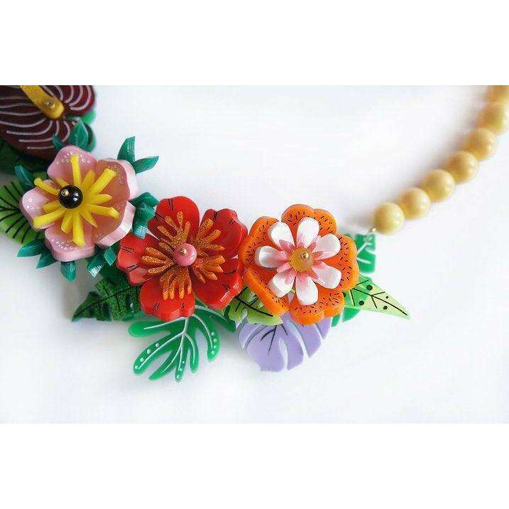 Tropical Flowers Necklace by Laliblue