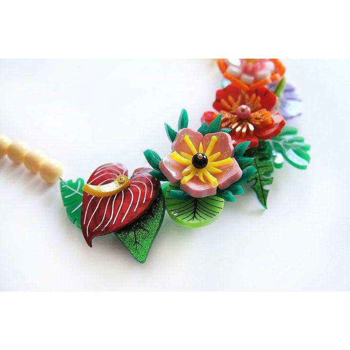 Tropical Flowers Necklace by Laliblue