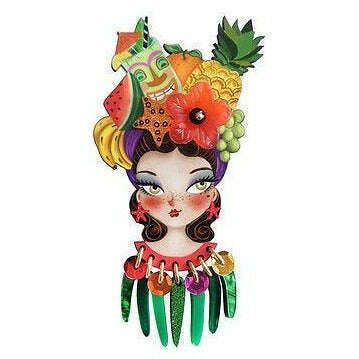 Tropical Tiki Girl Brooch by Laliblue