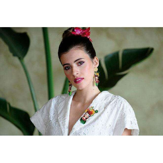Tropical Tiki Girl Brooch by Laliblue