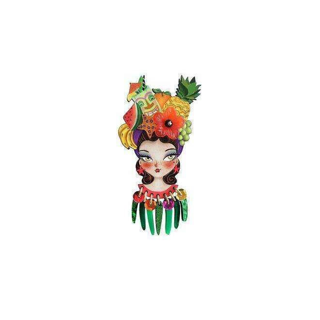 Tropical Tiki Girl Brooch by Laliblue