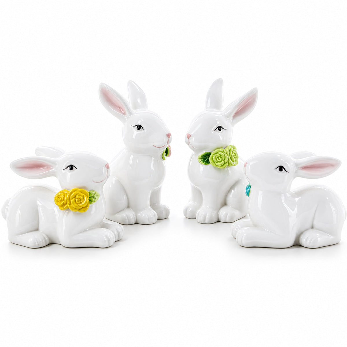 a group of white rabbits