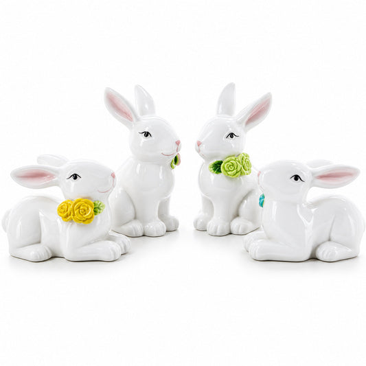 a group of white rabbits