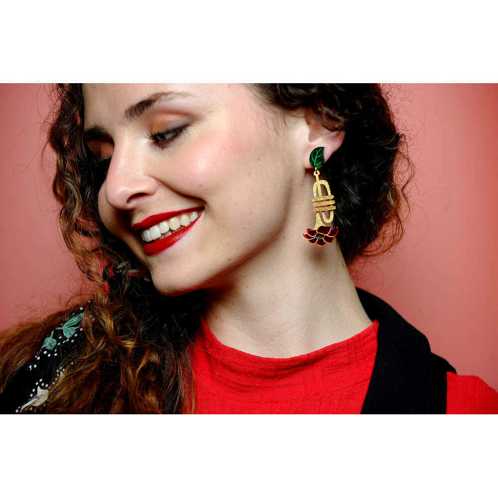 Trumpet with flower earrings by Laliblue