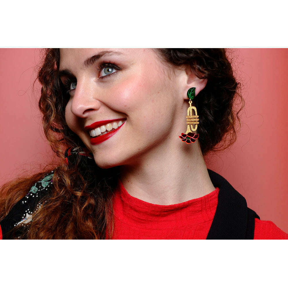 Trumpet with flower earrings by Laliblue