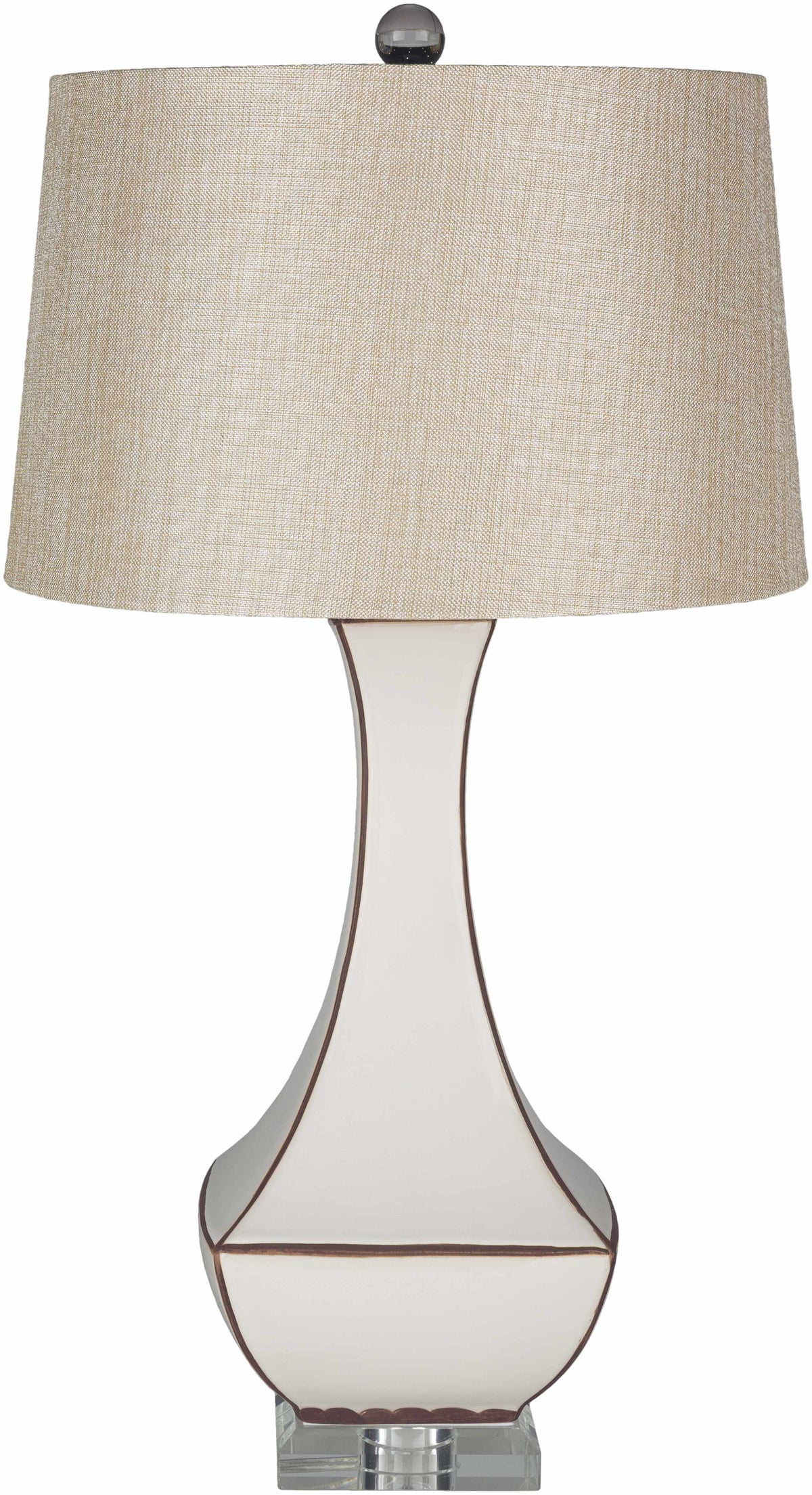 a white lamp with a white shade