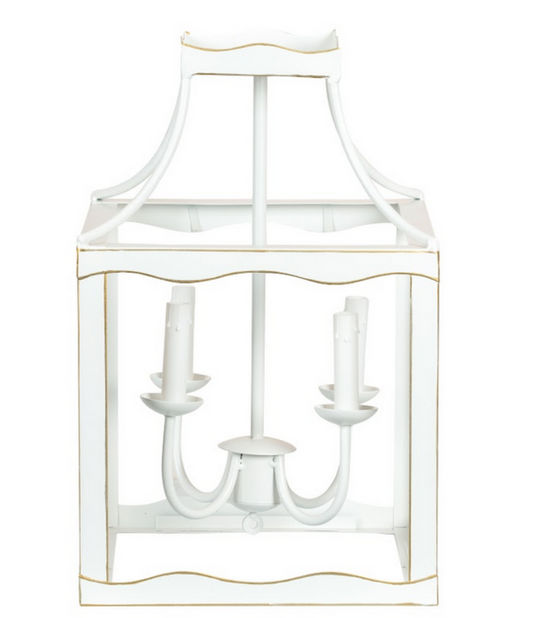 Mid Size Soft White & Gold Lantern