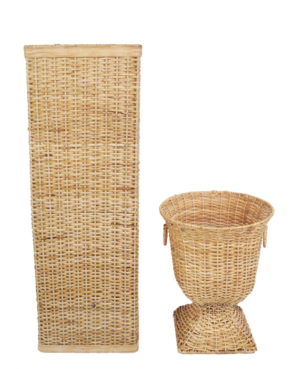 Square Wicker Urn and Pedestal (2 Options)