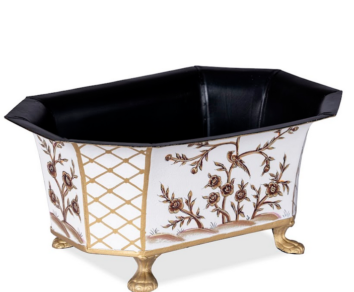 Ivory & Gold Octagon Planter