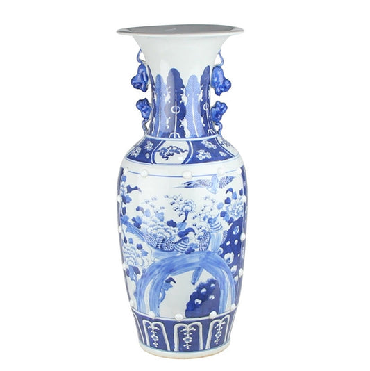 Extra Large Bird Scene Vase