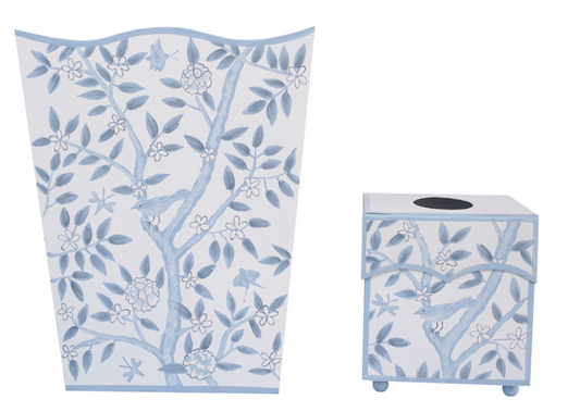 Bird Bird Garden Square Wastepaper Basket & Tissue (2 Options)