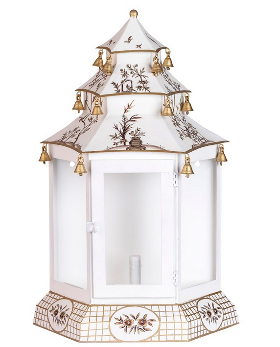 Ivory & Gold Pagoda Sconce