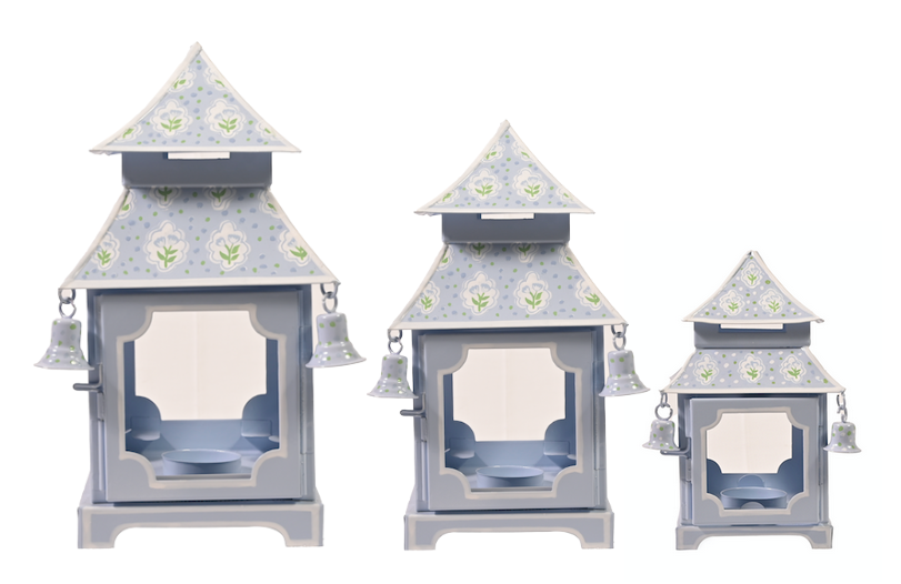 Blue & Tulip Pagoda Lantern (3 Sizes)