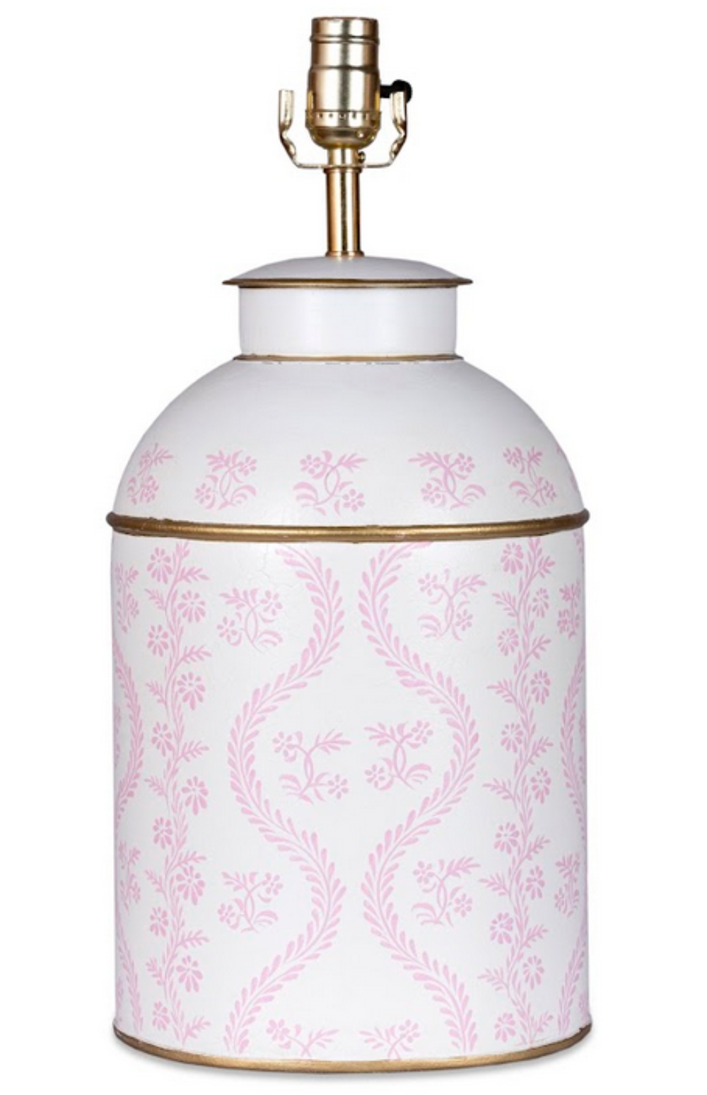 Pink IKat Tea Caddy Lamp