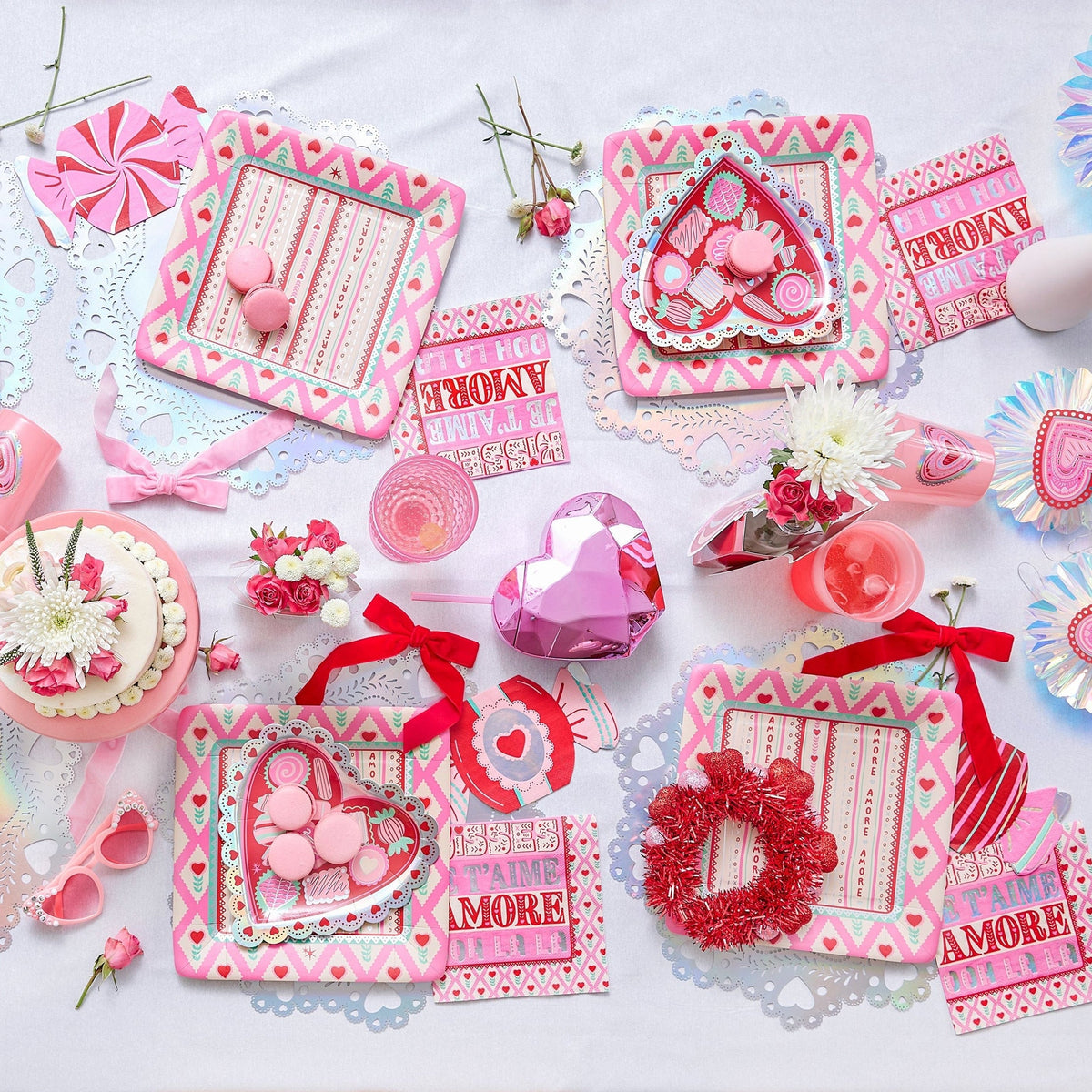 Pink Disco Heart Sipper (set of 2)