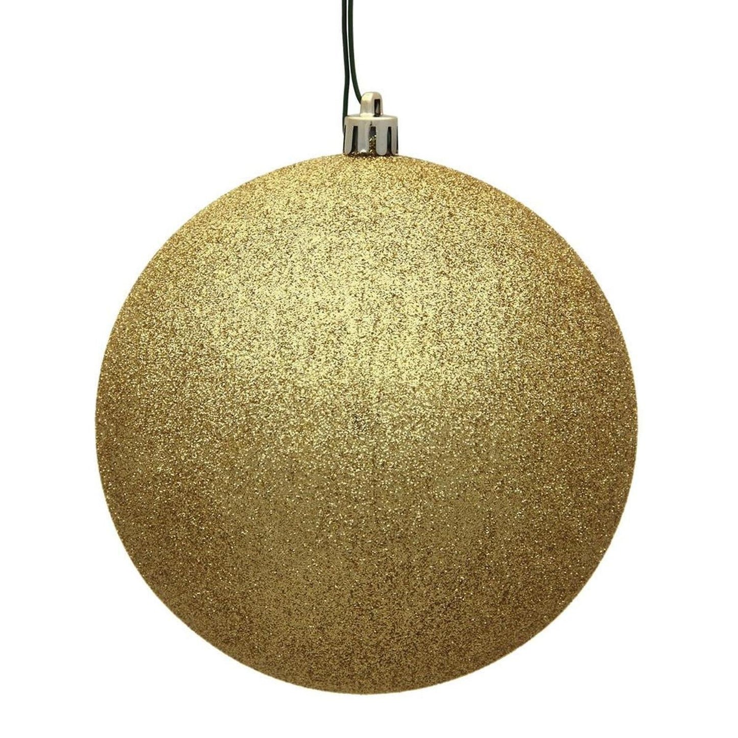 Gold Glitter Ball Christmas Ornaments (6 pack)