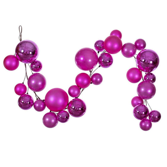 6' Hot Pink Extra Large Ball Branch Garland