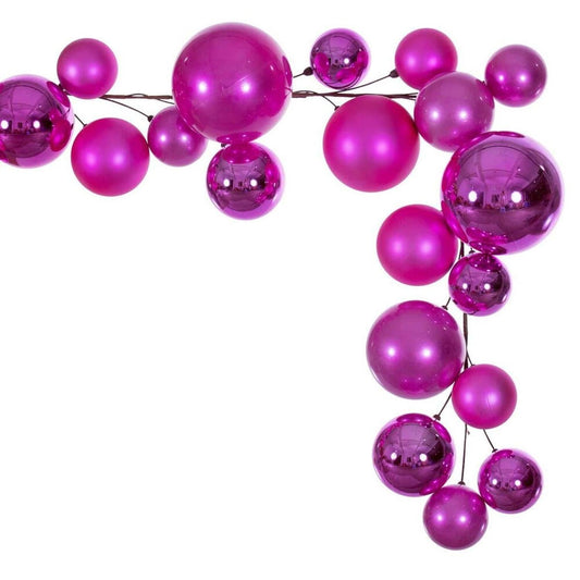6' Hot Pink Extra Large Ball Branch Garland