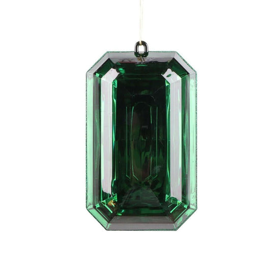 Vickerman 8" Acrylic Rectangle Jewel Ornament: Dark Green