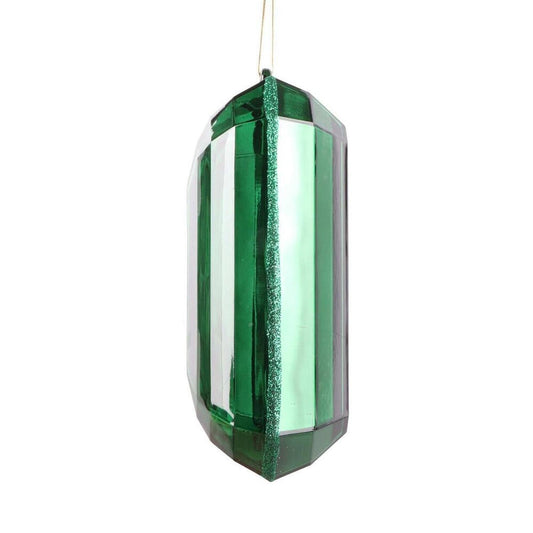 Vickerman 8" Acrylic Rectangle Jewel Ornament: Dark Green