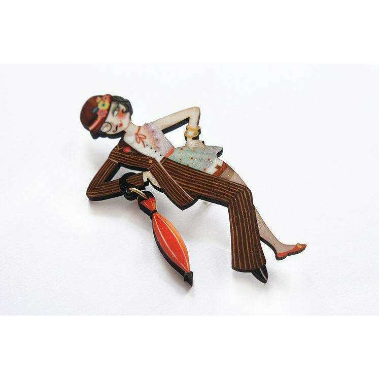 Victor Victoria Halloween Brooch by Laliblue