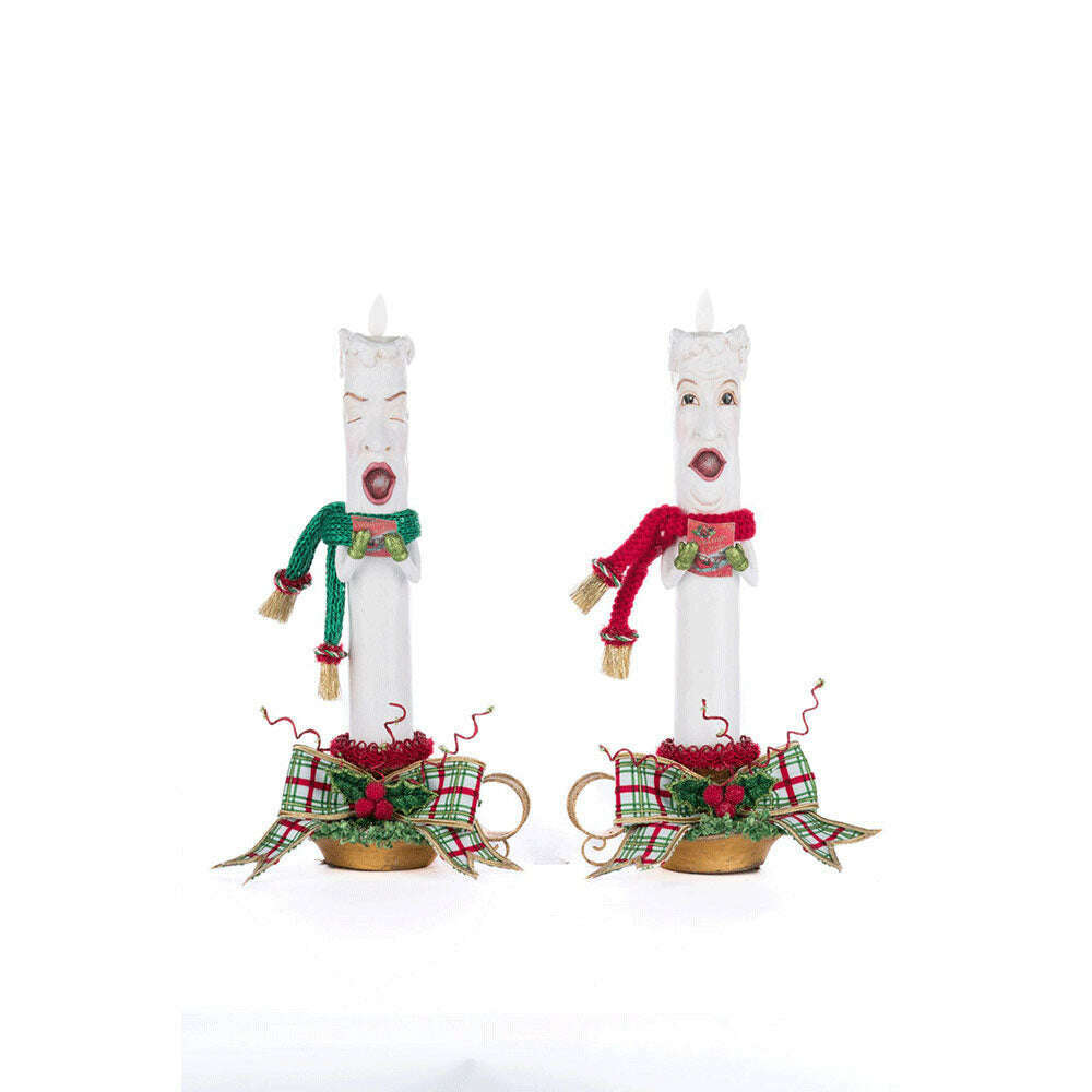 Village Of Holly Woods Caroling Candles Assortment of 2 by Katherine's Collection