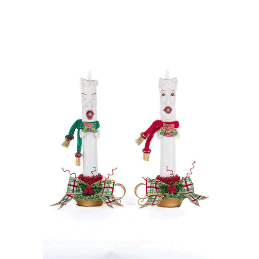 Village Of Holly Woods Caroling Candles Assortment of 2 by Katherine's Collection