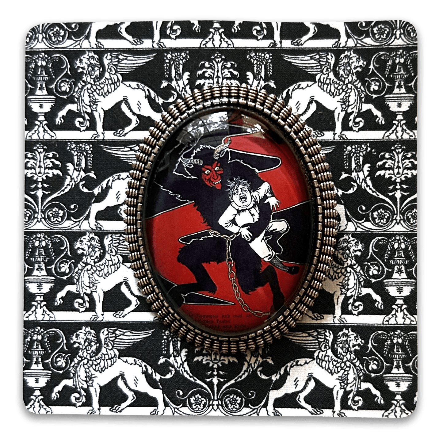 Vintage Cameo Style Krampus Brooch