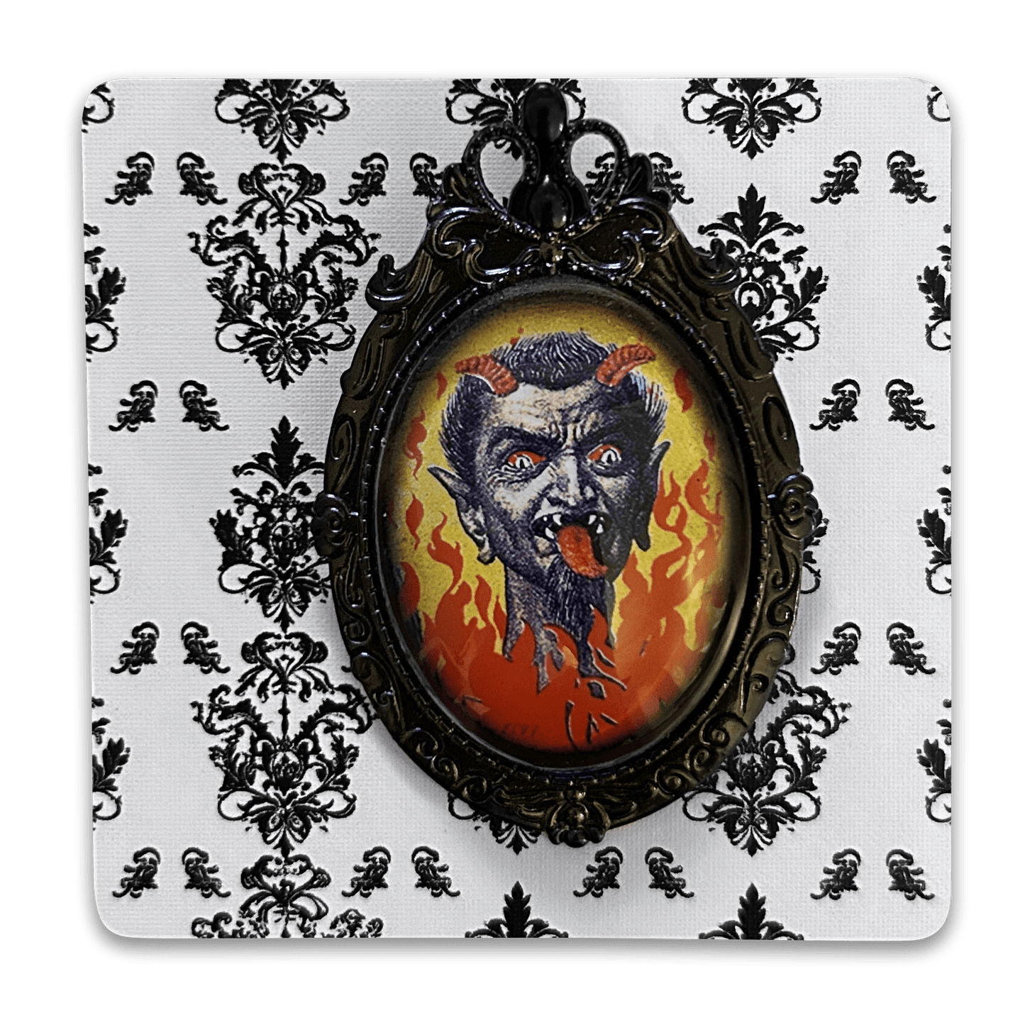 Vintage Cameo Style Krampus Brooch