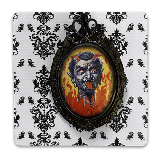 Vintage Cameo Style Krampus Brooch