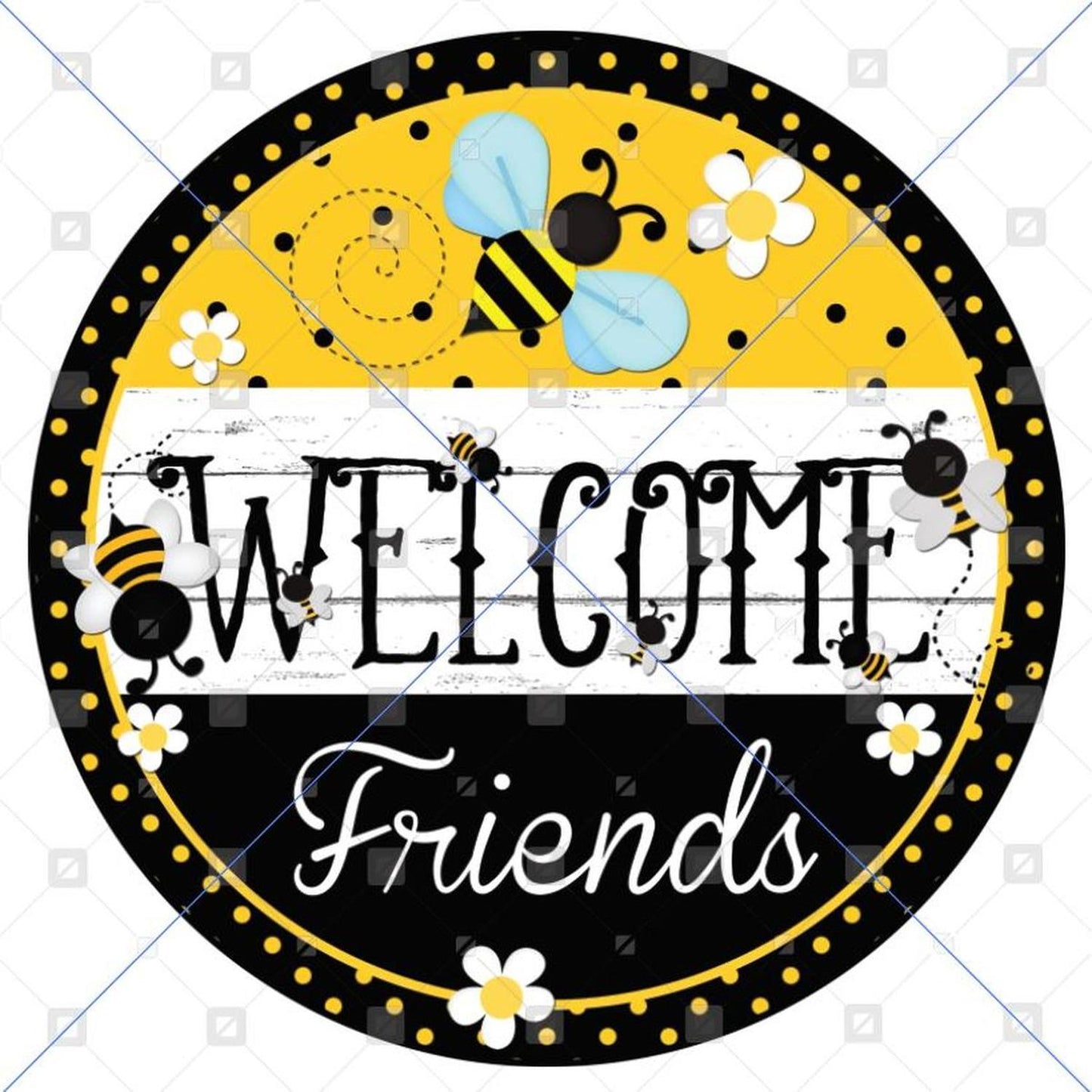 Welcome Friends Bumblebee Sign