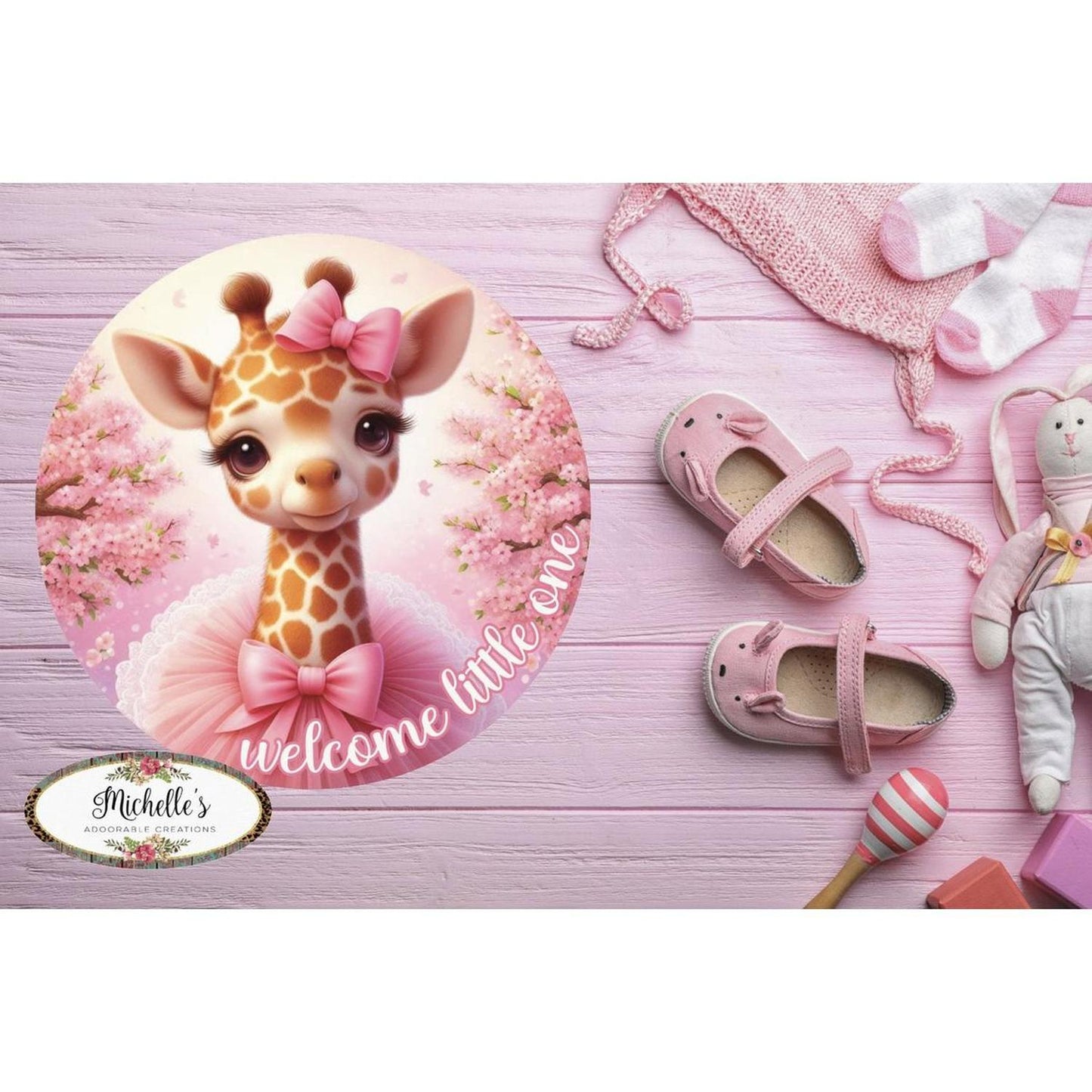 Welcome Little One Giraffe:  Baby Girl